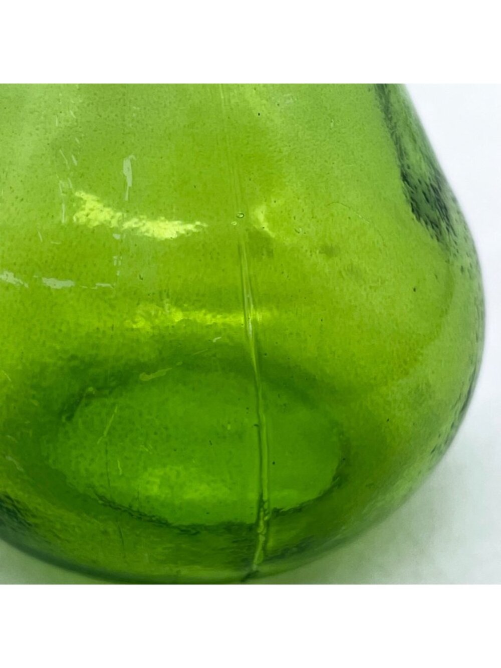 Vintage Couronne Company Apple Green Recycled Glass Bud Vase Made In Spain - Picture 7 of 12